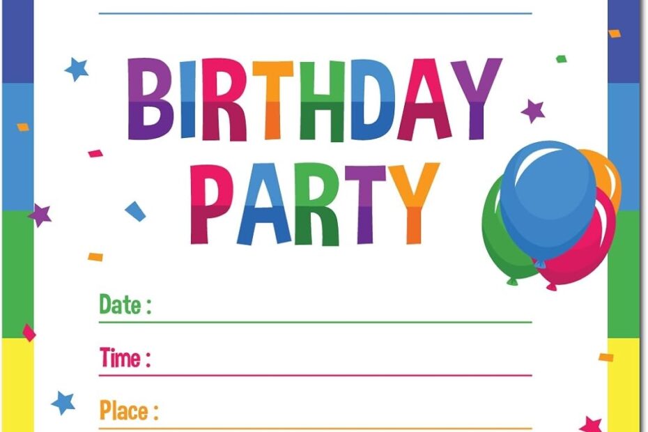 20 Kids Birthday Invitation Background Free Invitation Template