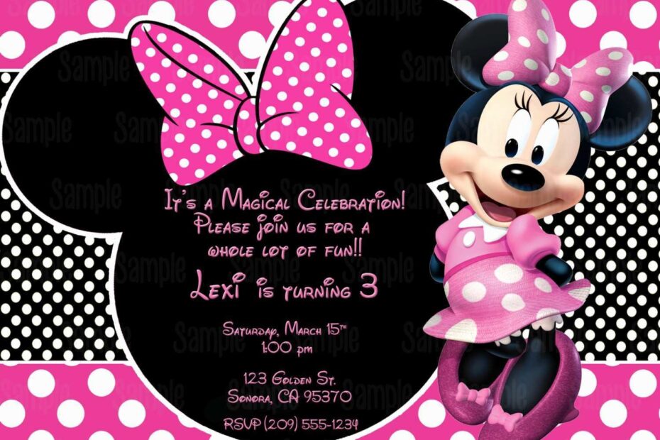 28 Format Minnie Mouse Blank Invitation Template Maker For Minnie Mouse