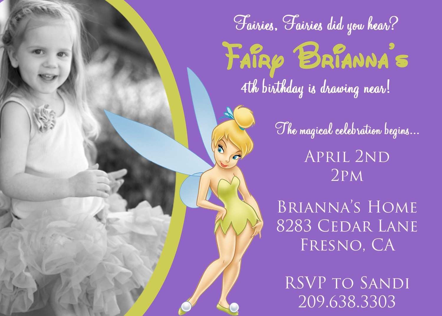 58 Customize Our Free Tinkerbell Birthday Invitation Template Download 