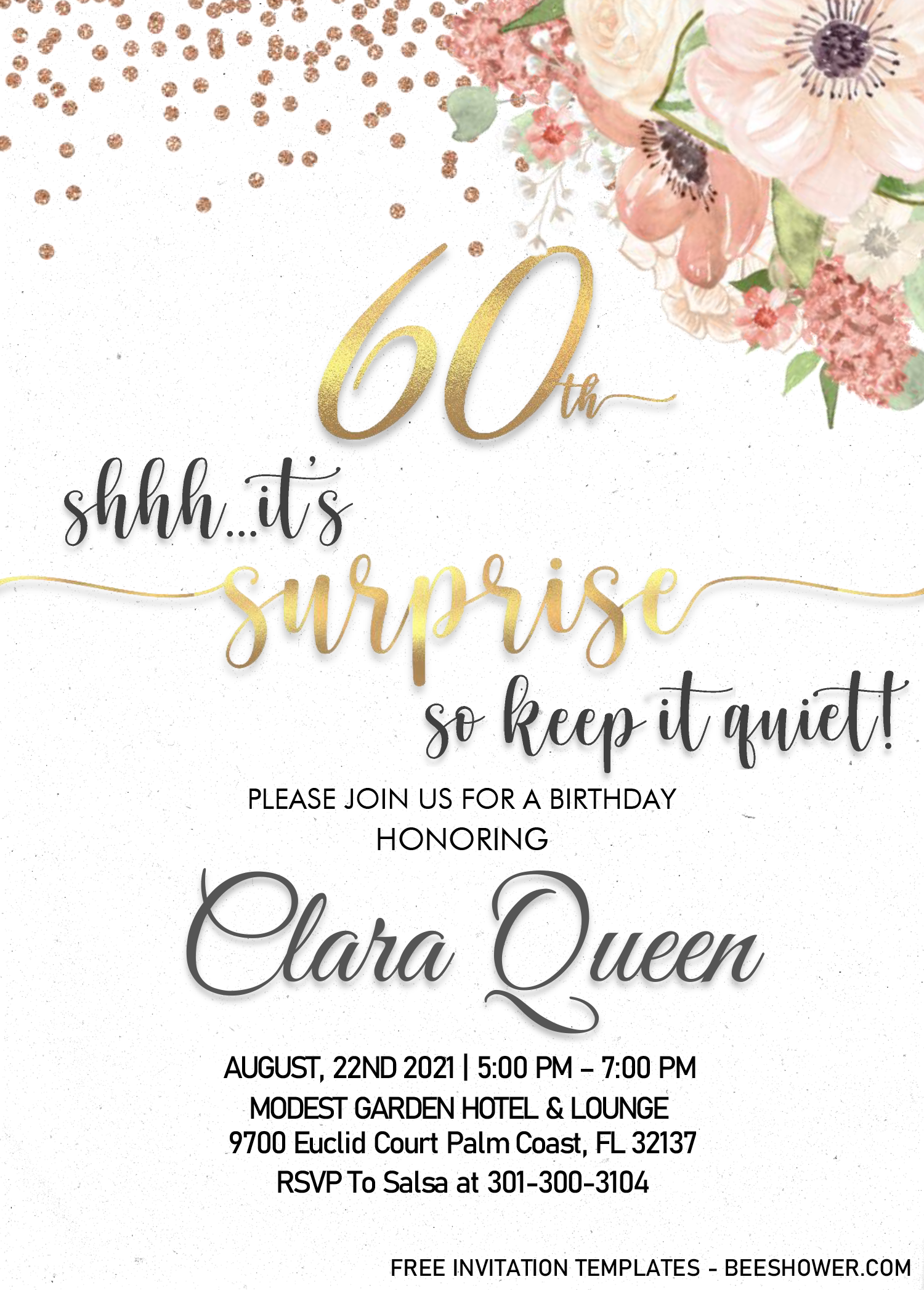 60th Birthday Party Invitations Free Downloadable Templates Printinglo