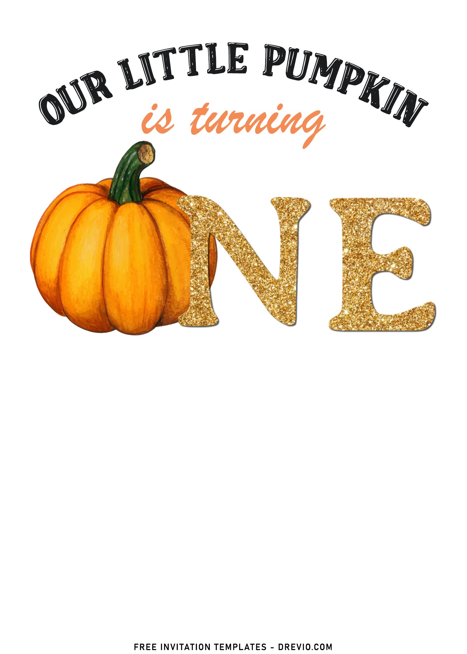 8 Cute Pumpkin Carving First Birthday Invitation Templates