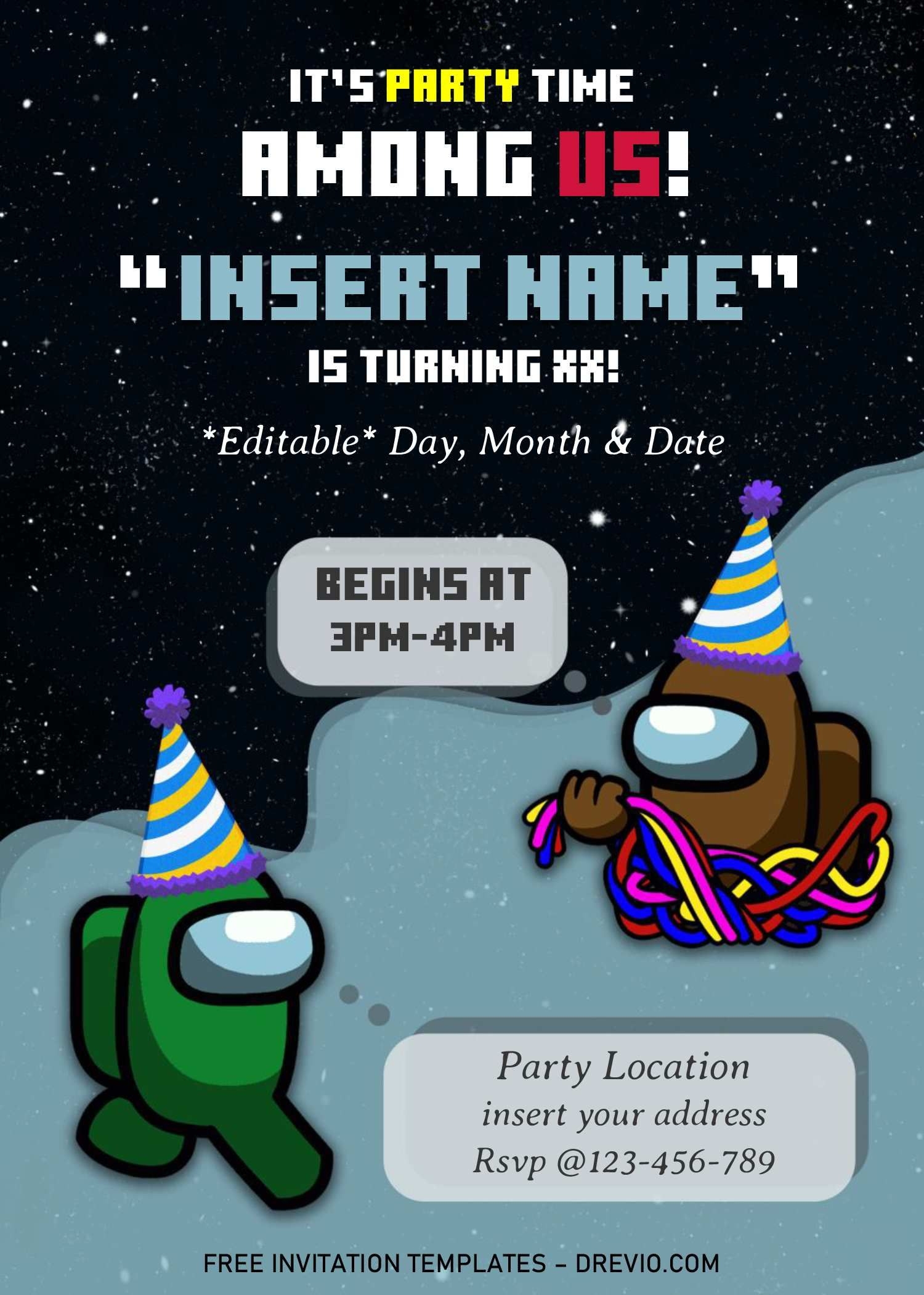 Among Us Birthday Card Printable Free