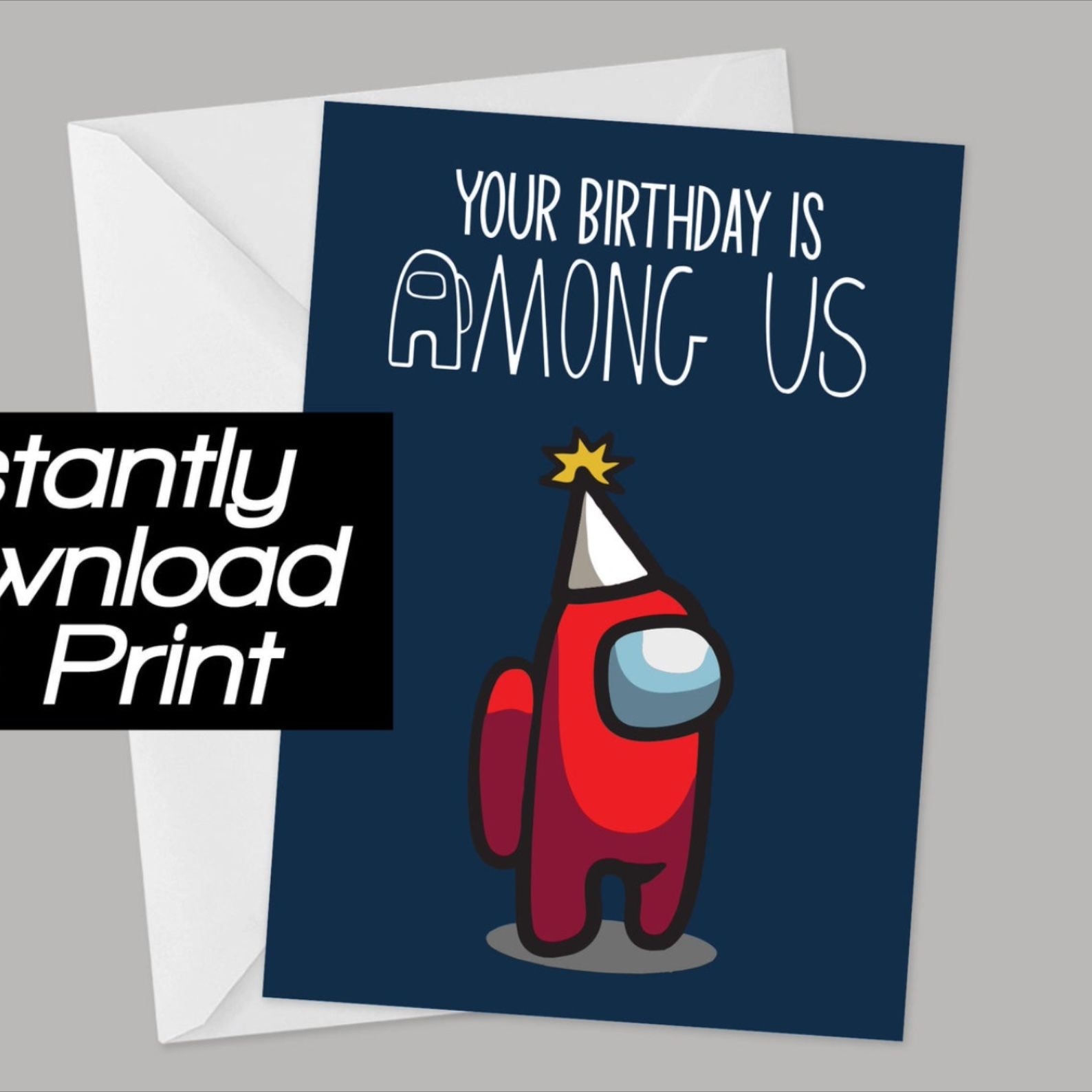 Among Us Birthday Card Printable Free Free Printable Card