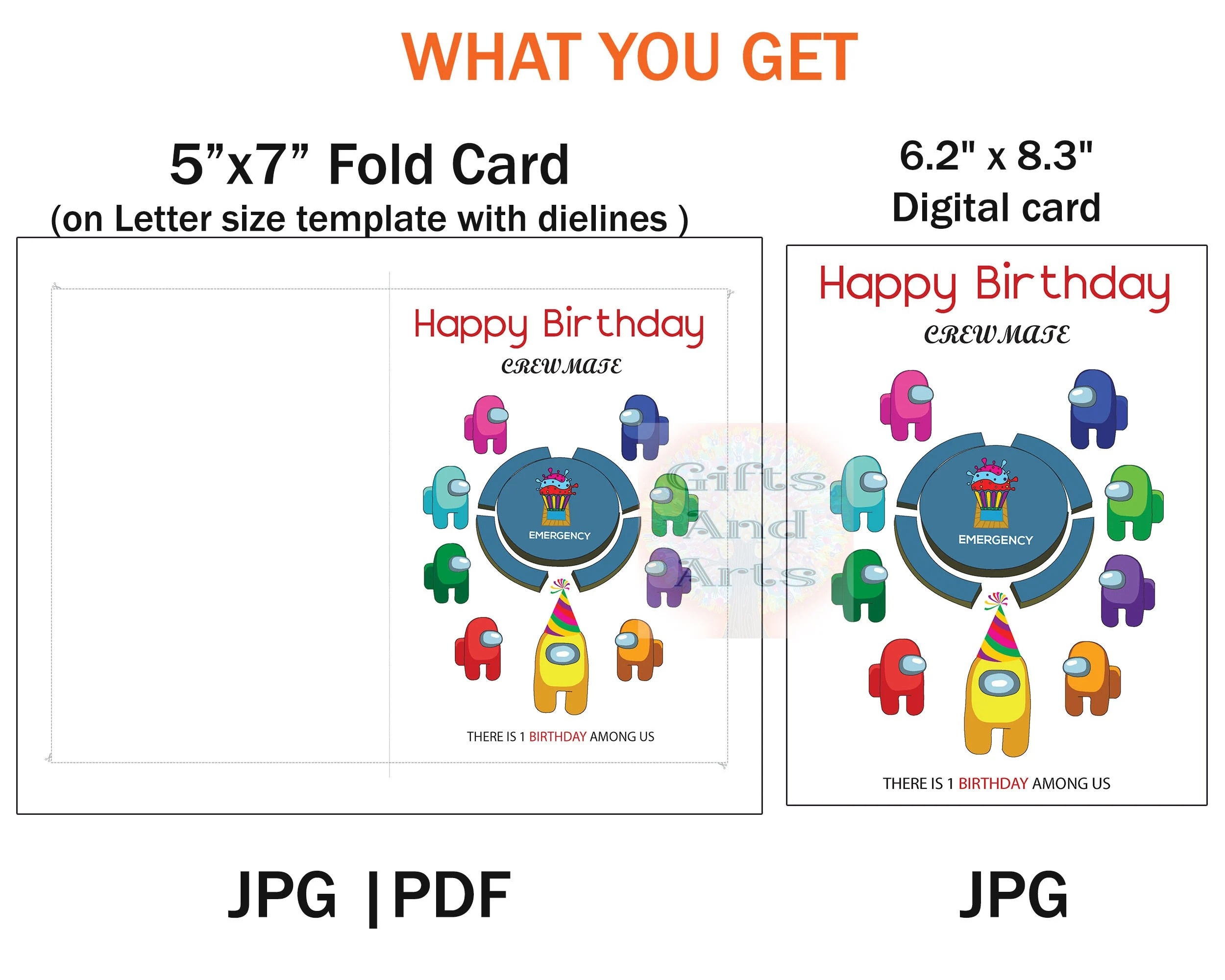 Among Us Birthday Card Printable Free Free Printable Card