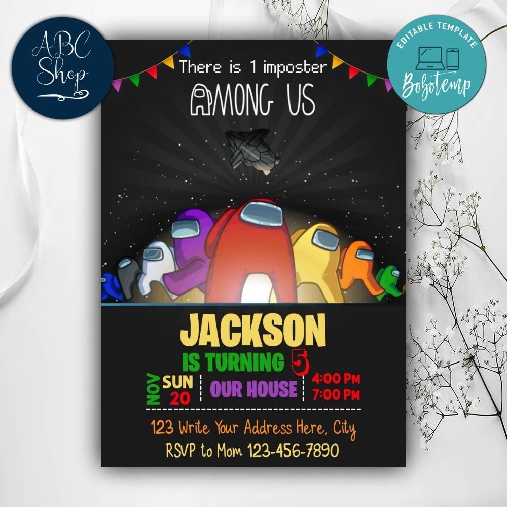 Among Us Birthday Card Printable Free