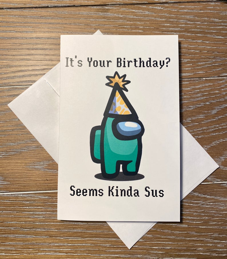 Among Us Printable Birthday Card Printable Templates Free