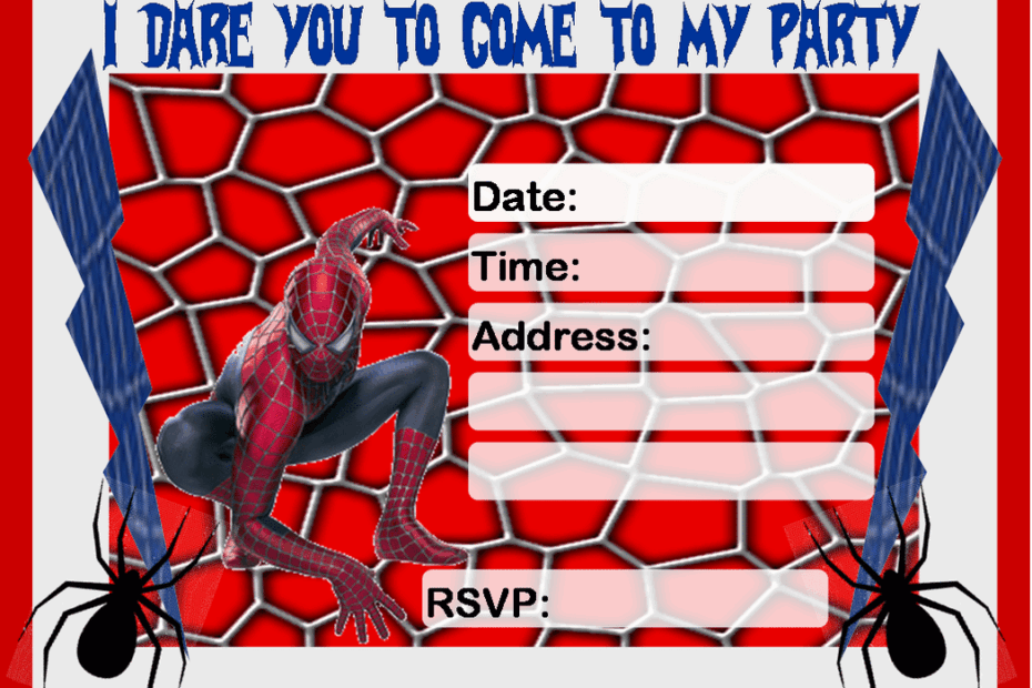 Birthday Invitation Free Printable Spiderman