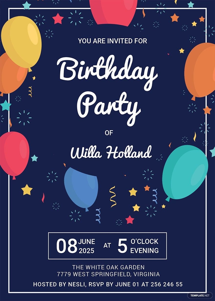 Birthday Party Invitation Templates In Word FREE Download Template