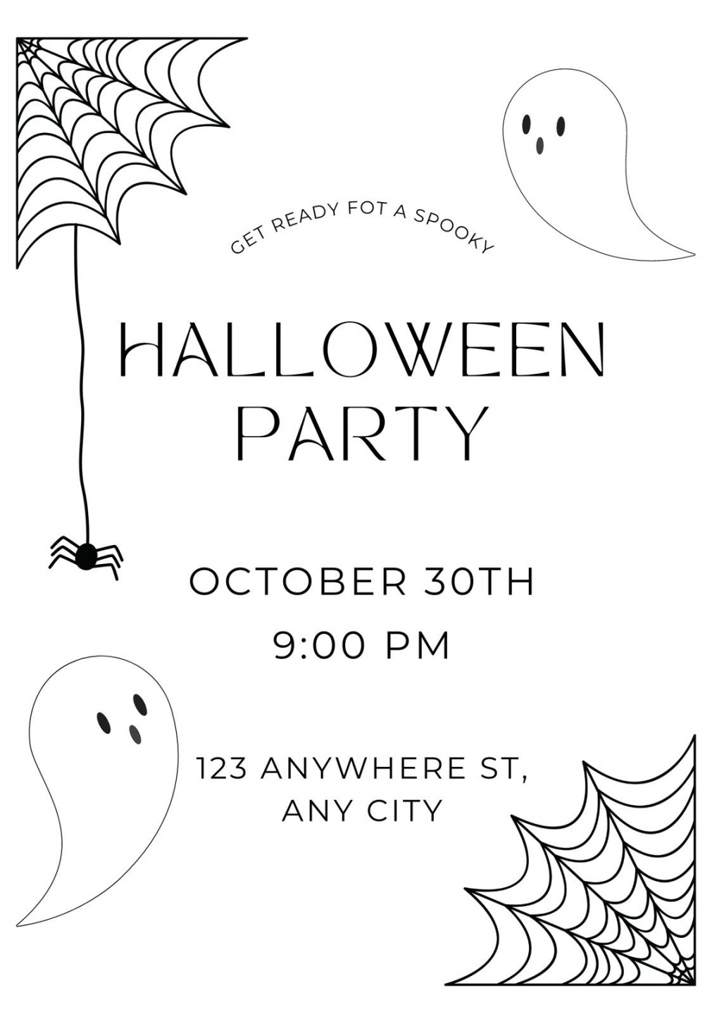 Blank Free Printable Halloween Party Invitations FREE Printable HQ