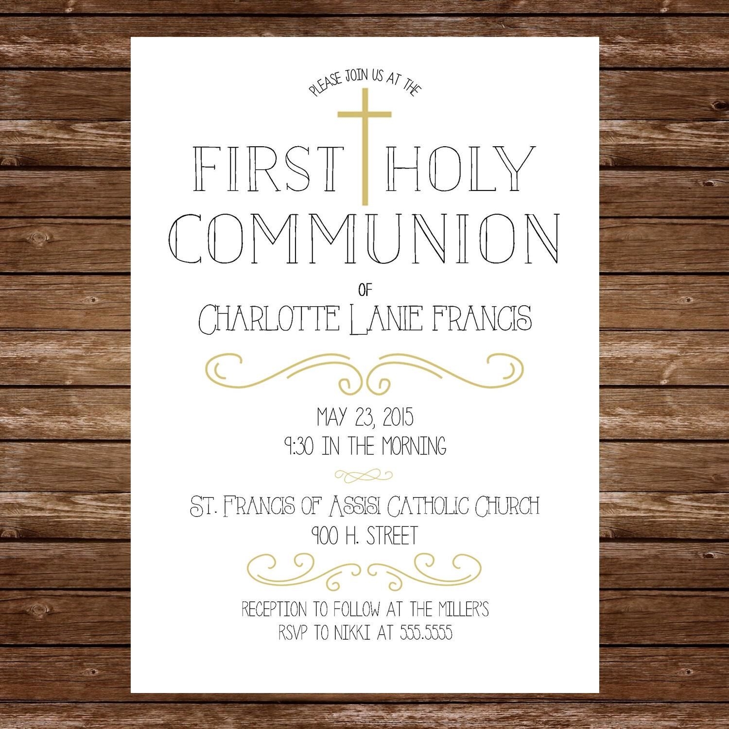 Blank Holy Communion Invitation Template Printable Word Searches
