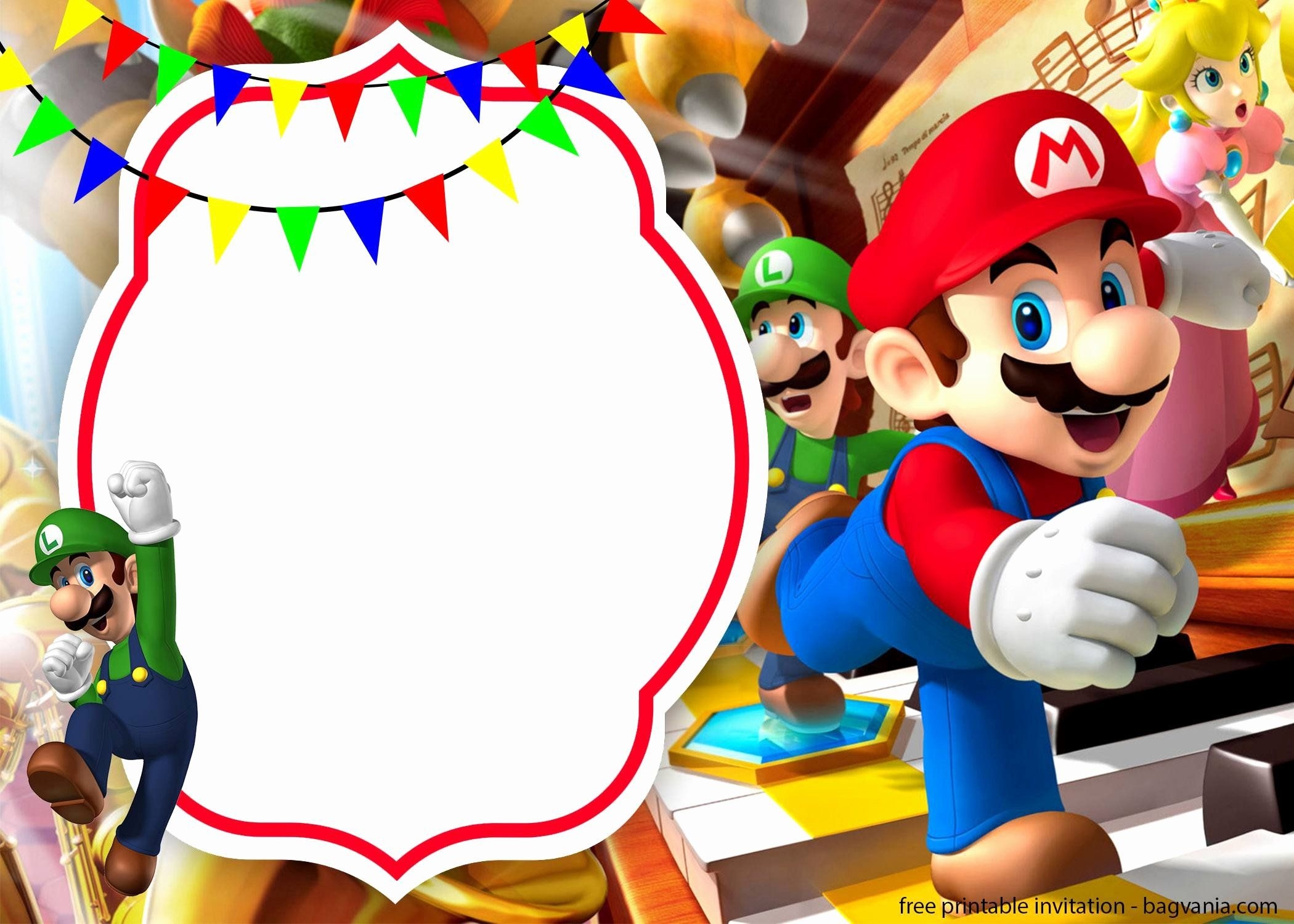 Blank Super Mario Invitations Template Free Dev onallcylinders