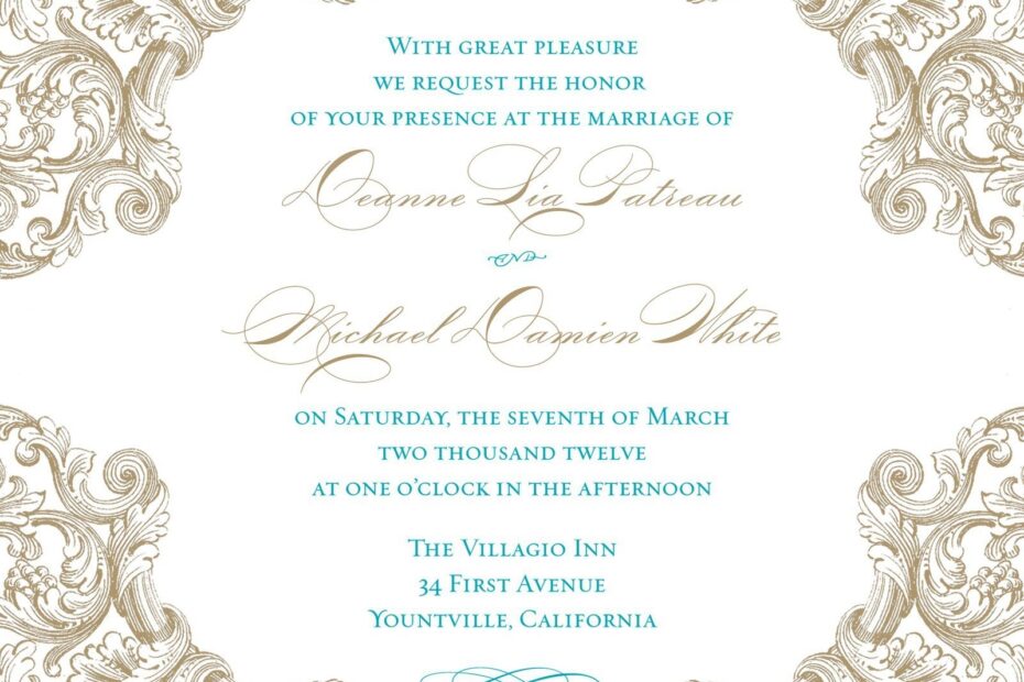 Blank Wedding Invitation Templates Free