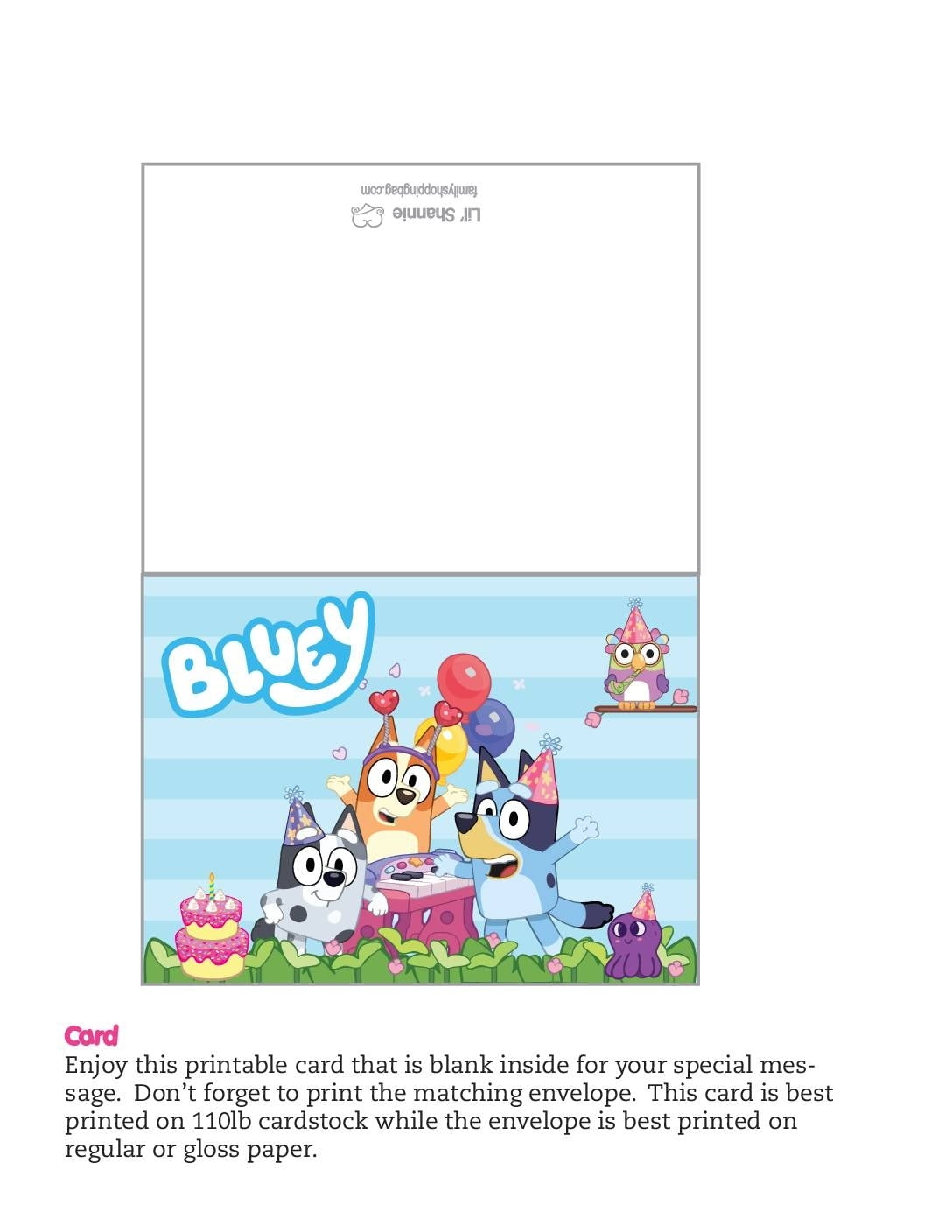 Bluey Birthday Card Printable Printable Templates Online By Paul 