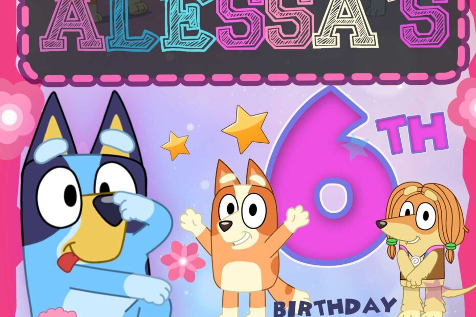 Bluey Birthday Invitation Bluey Digital Invitation Bluey 41 OFF