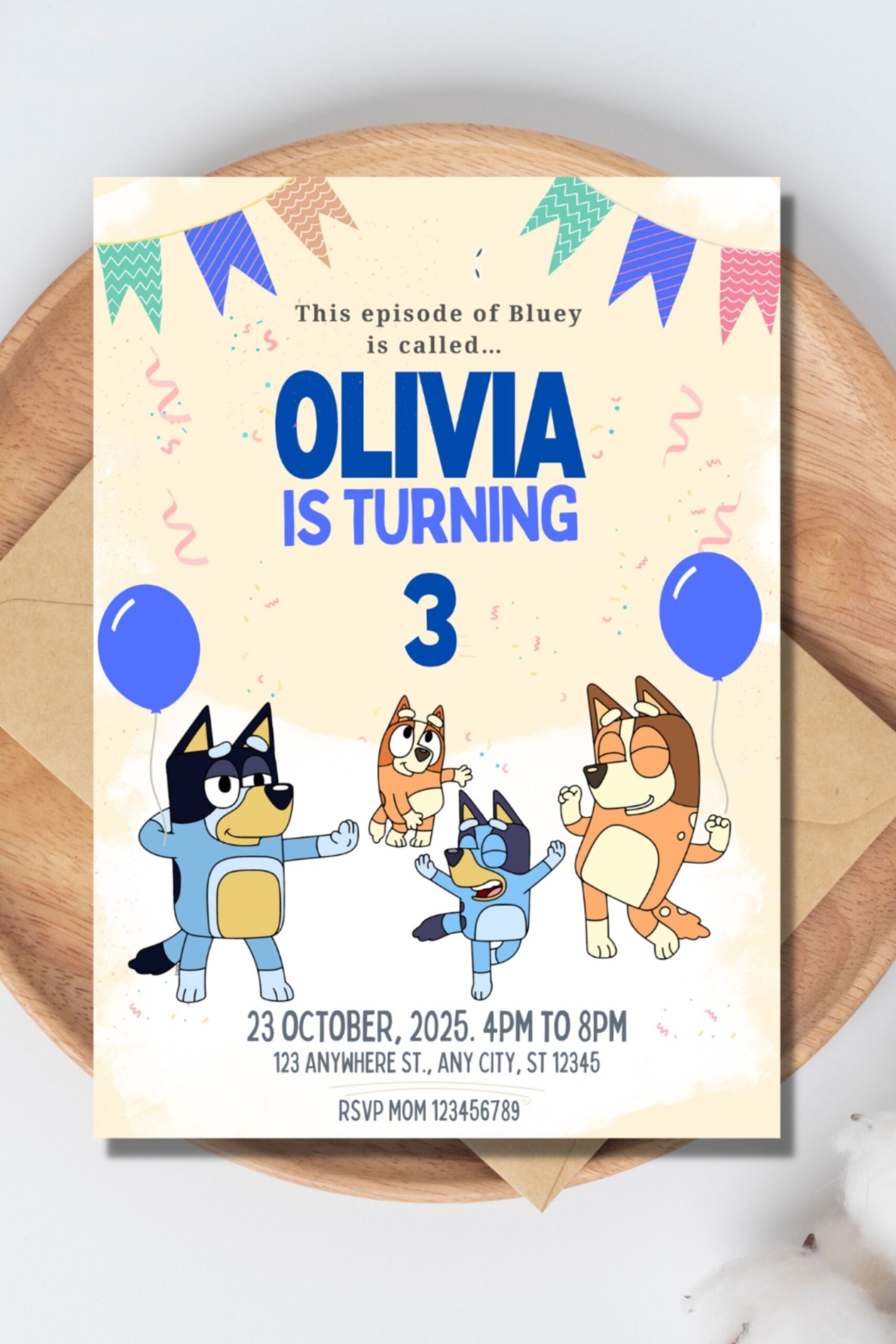 Bluey Birthday Invitation Invite Template Bluey And Bingo Birthday 