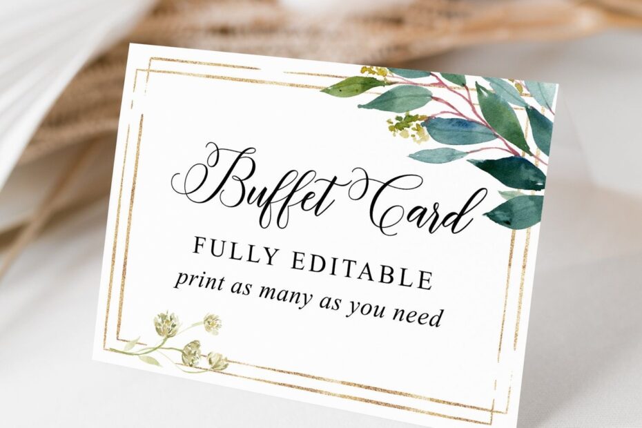 Buffet Food Signs Printable Food Labels Tented Cards Template