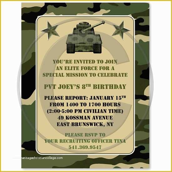 Camouflage Invitations Template Free Of Camo Birthday Invitations Ideas 