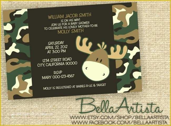 Camouflage Invitations Template Free Of Camouflage Baby Shower