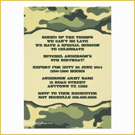 Camouflage Invitations Template Free Of Free Printable Camouflage 