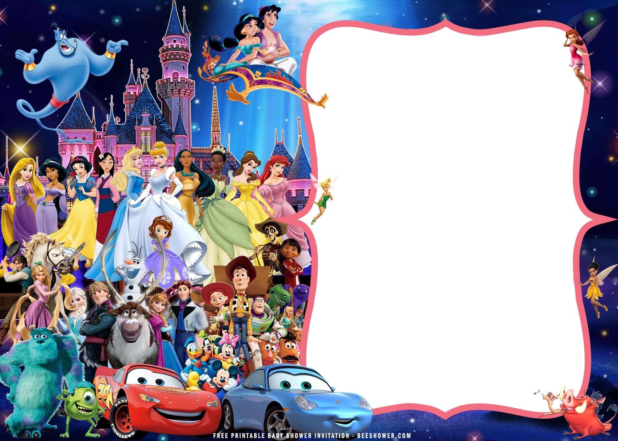 Disney Invitations Templates Free Printable Word Searches
