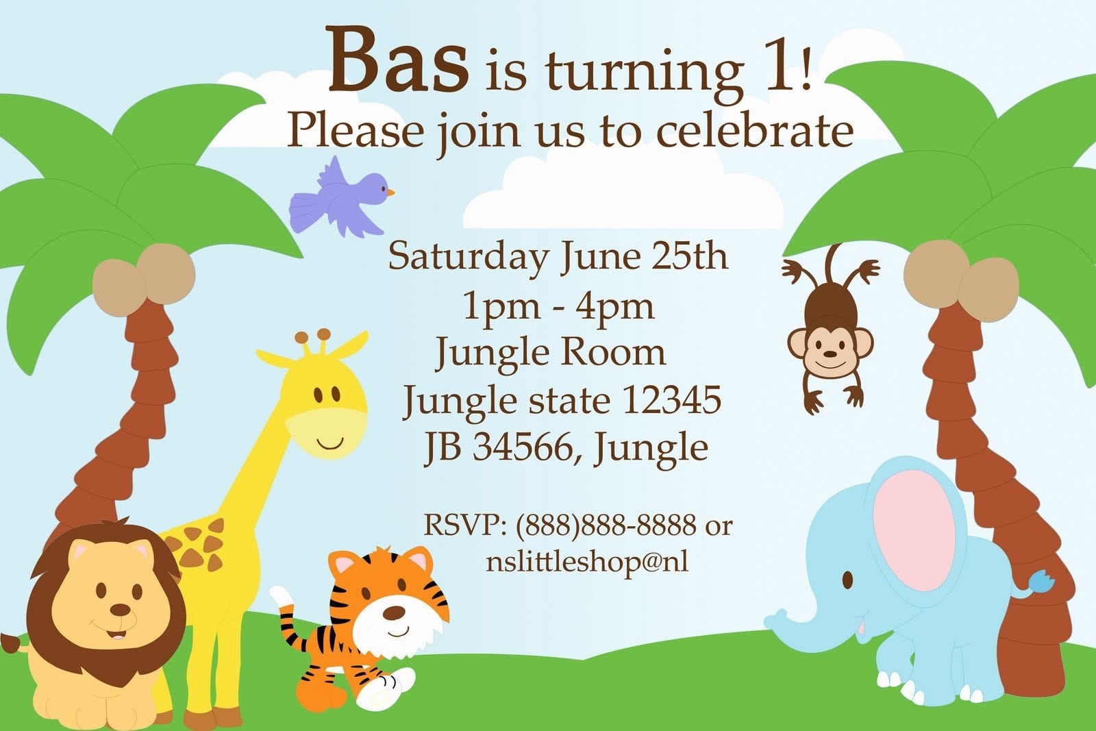 Downloadable Free Printable Blank Safari Invitation Template