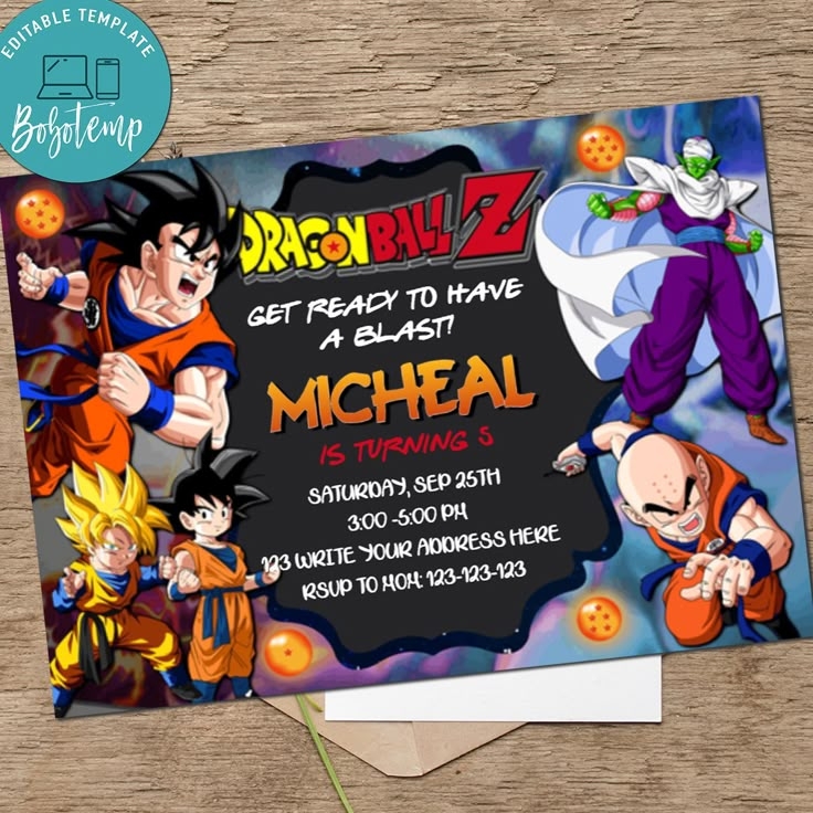 Dragon Ball Z Invitation Template Printable Templates Free