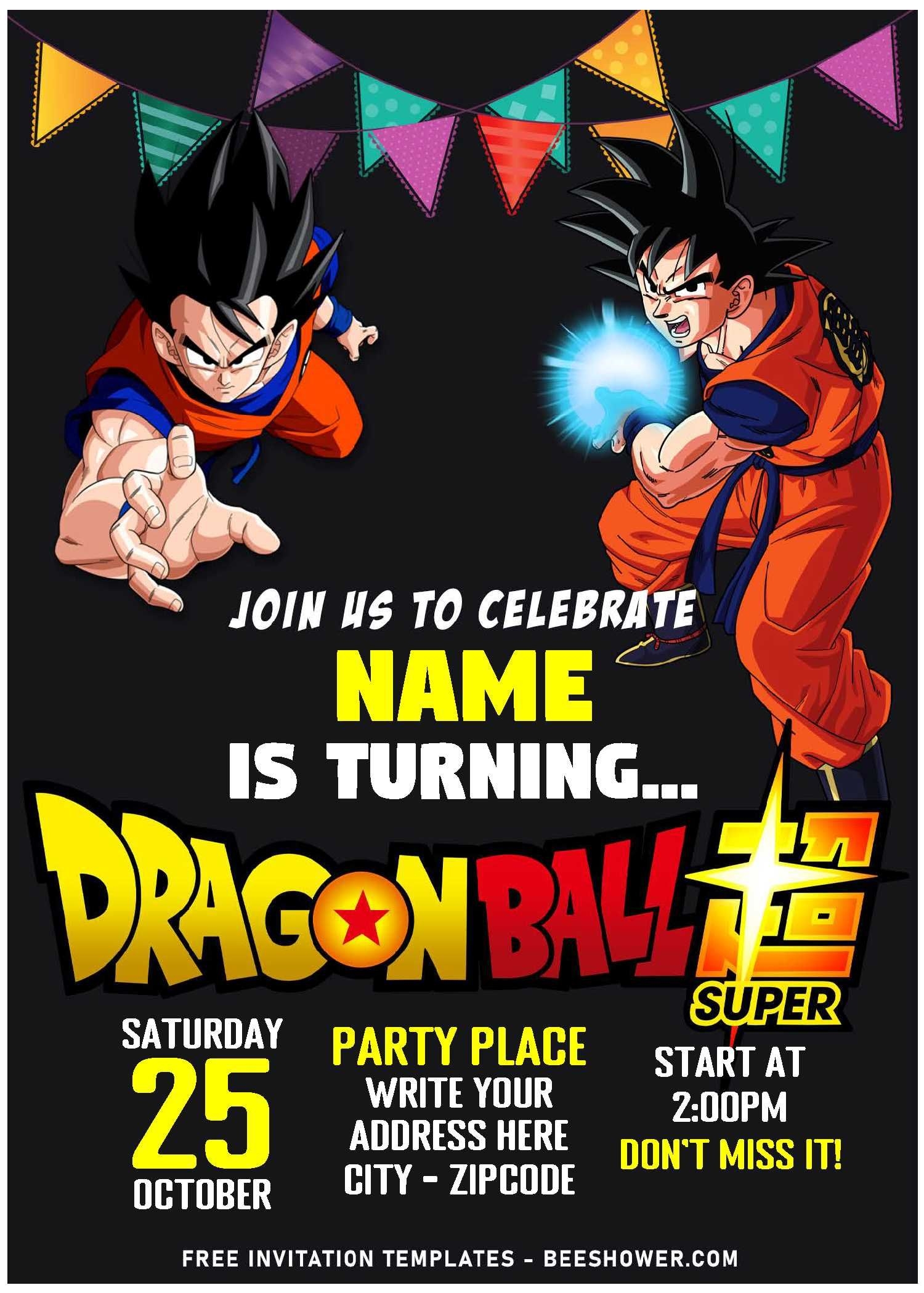 Dragon Ball Z Invitations Template Free Dev onallcylinders