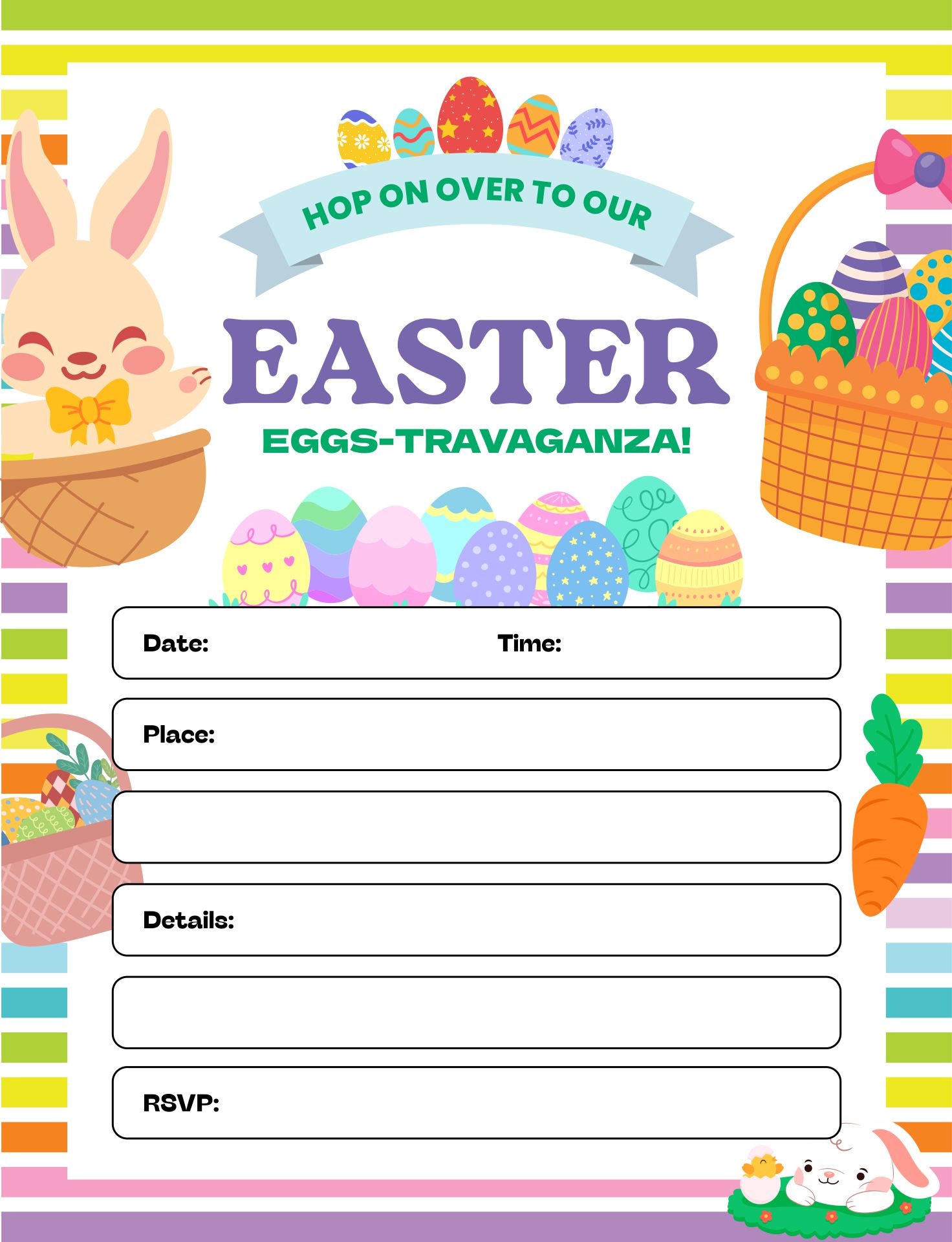 Easter Invitations 16 Free PDF Printables Printablee