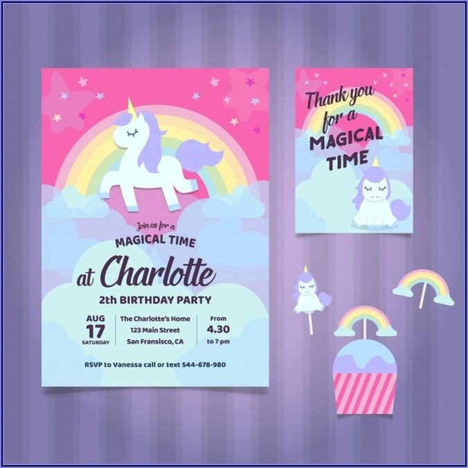 Editable Birthday Invitations Templates Free Unicorn Invitations 