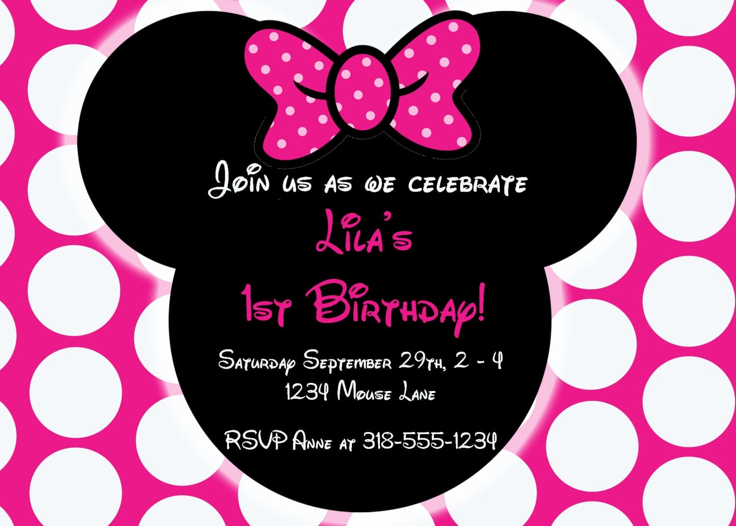 Editable Free Minnie Mouse Invitation