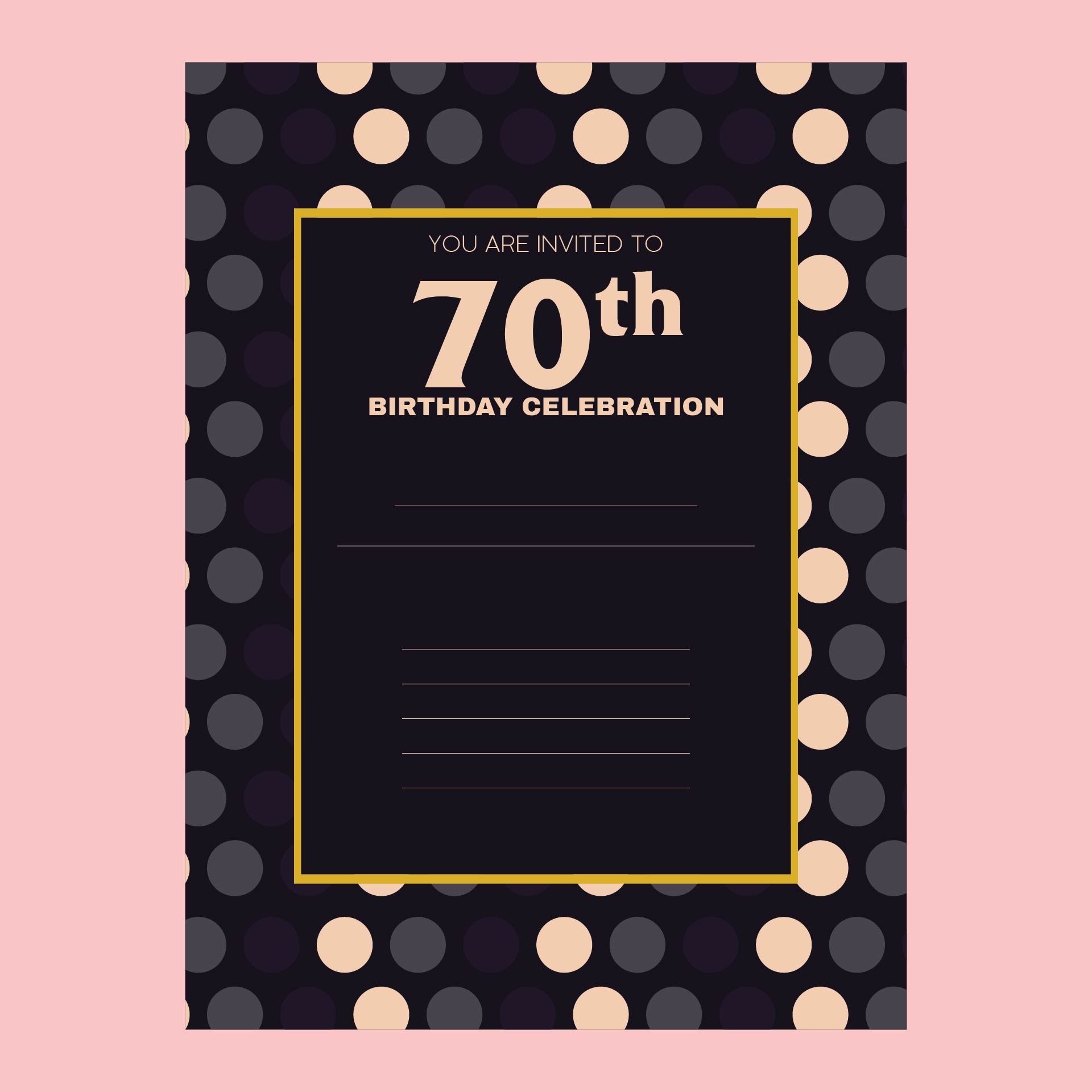Editable Free Printable 70Th Birthday Invitation Template