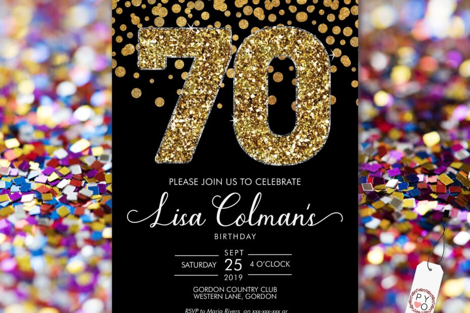 Editable Free Printable 70Th Birthday Invitation Template