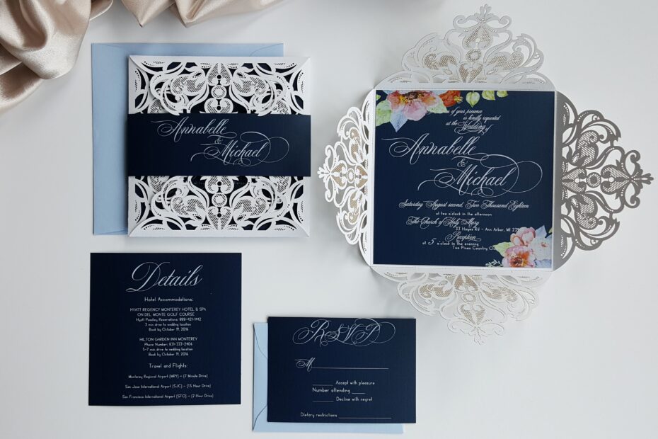 Elegant Wedding Invitation Floral Wedding Invites