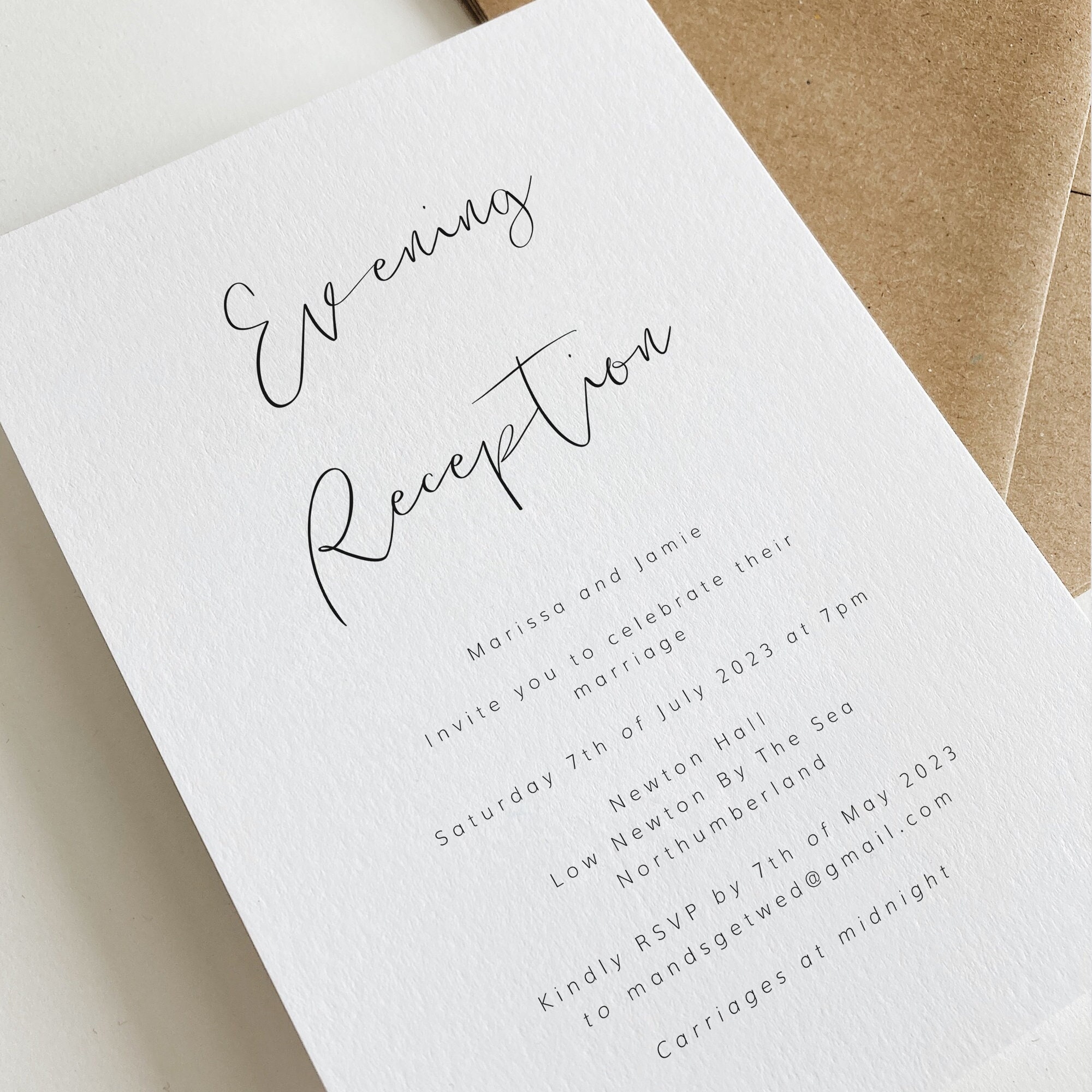 Evening Invites Wedding Evening Guest Invites Evening Etsy UK