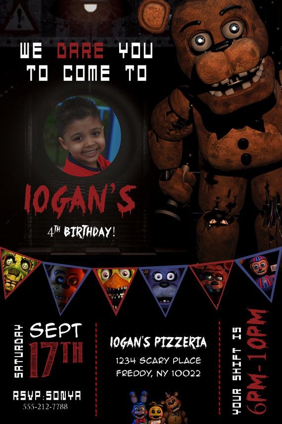 Five Nights At Freddys Invitation Template Free Modern Resume 