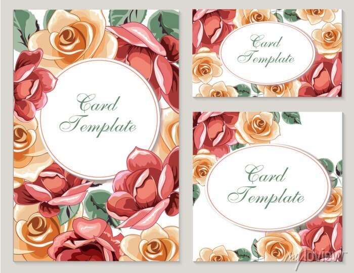 Flower Vector Card Template Blank Wedding Invitation Greeting Wall 