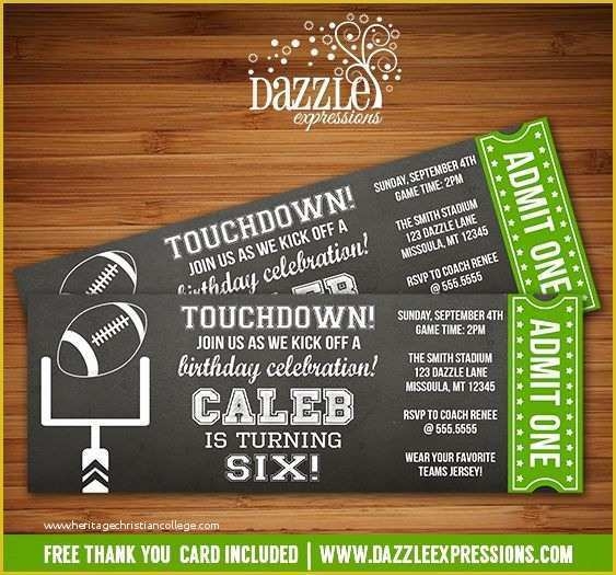 Football Birthday Party Invitation Templates Free Of Printable 