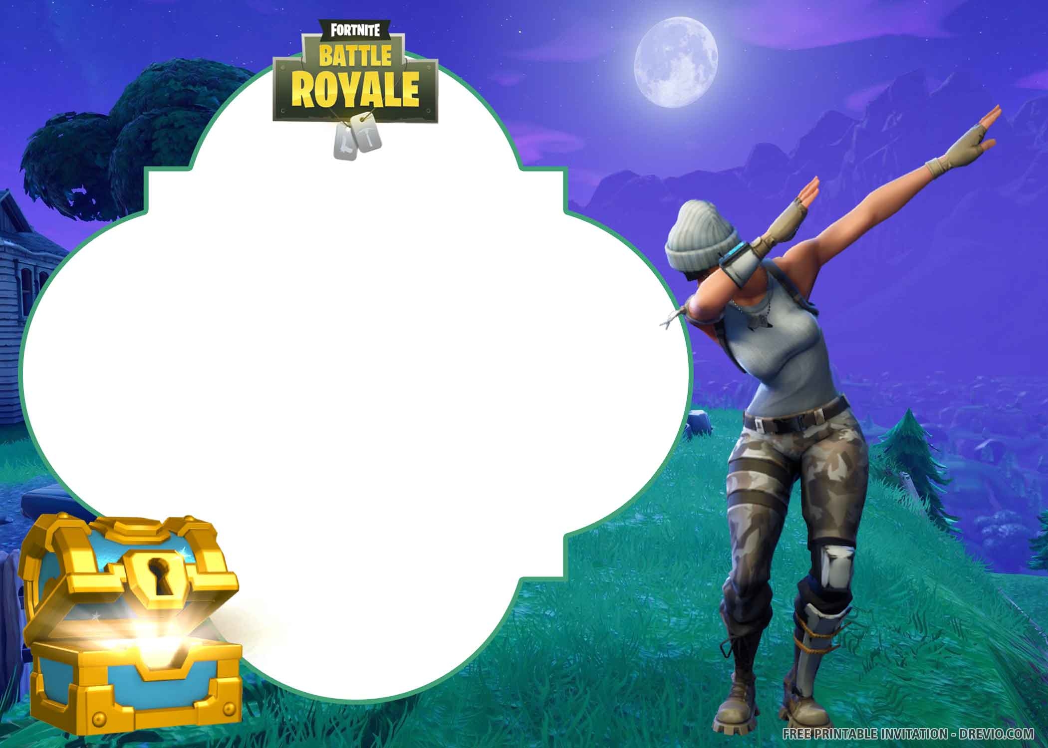 Fortnite Birthday Invitation Template Free Templates Printable