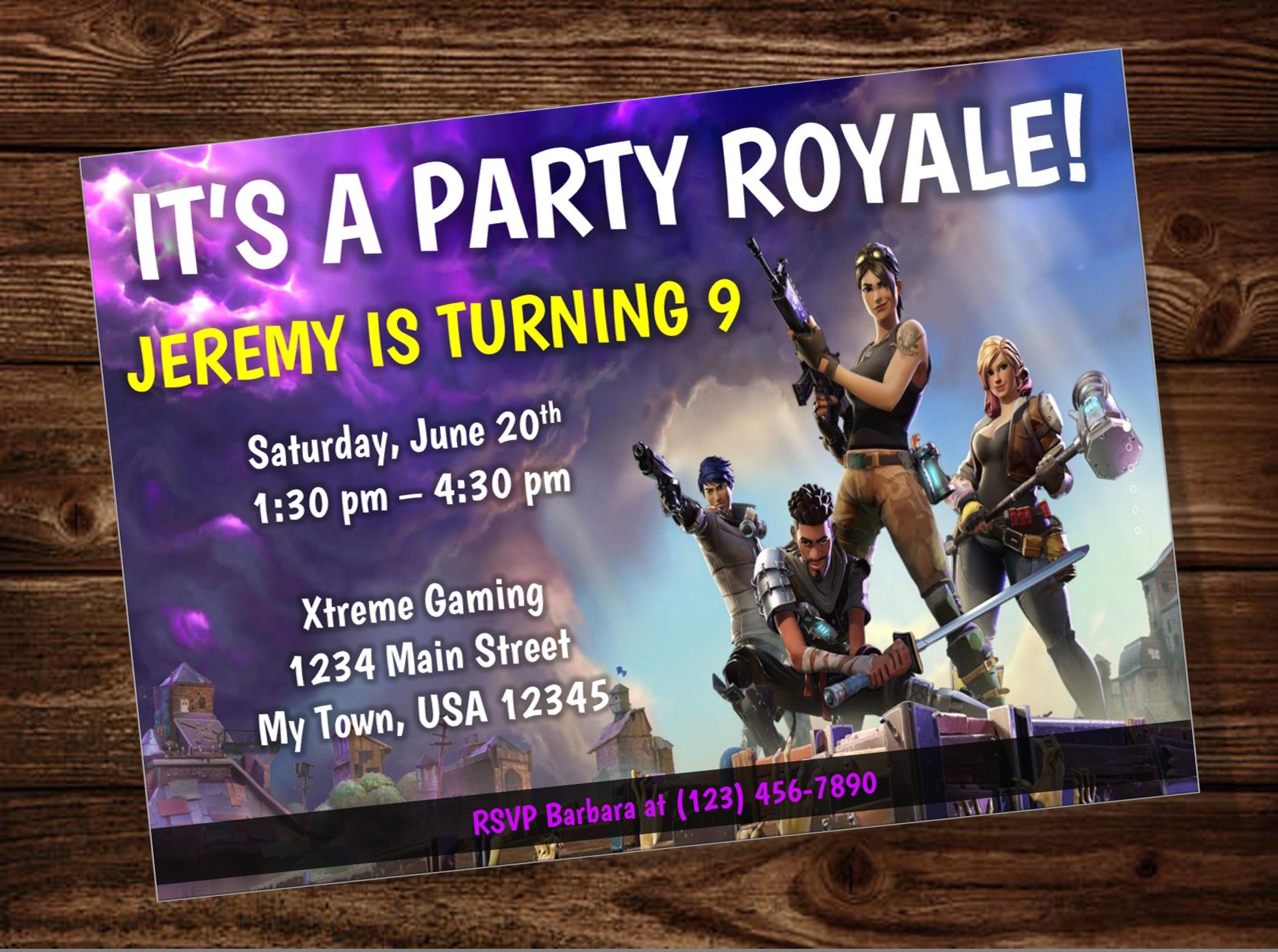 Fortnite Party Invitations Template