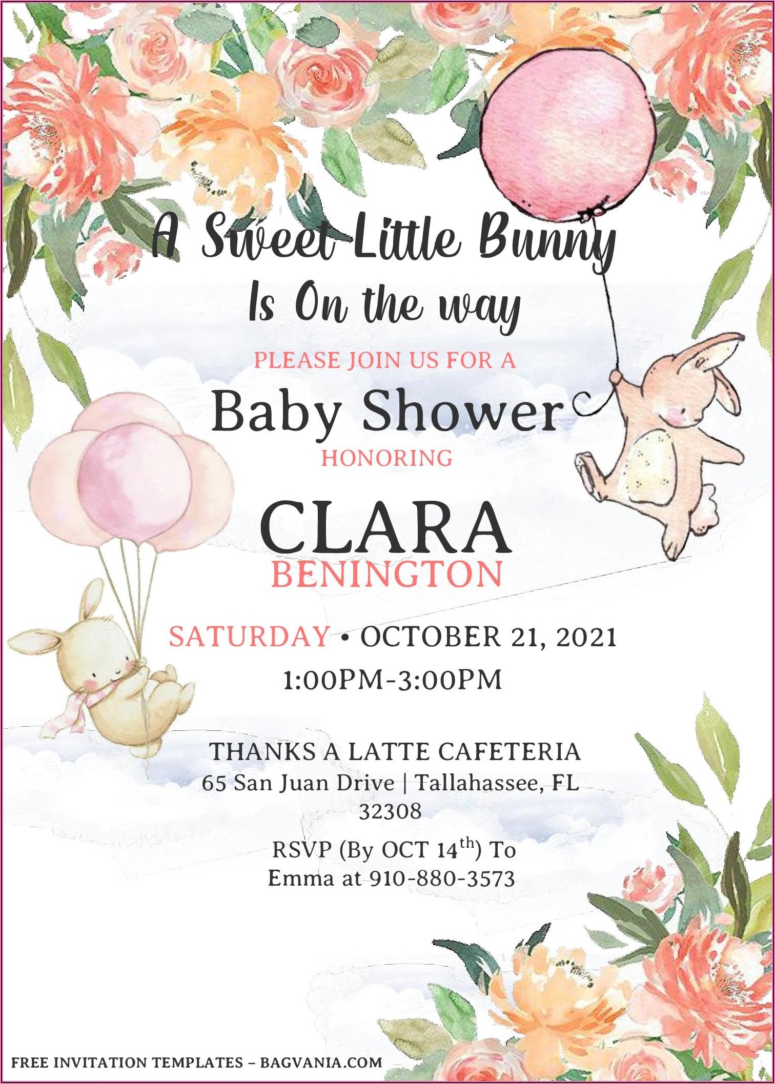 Free Bunny Invitation Template Invitations Resume Examples v19xdGBk97