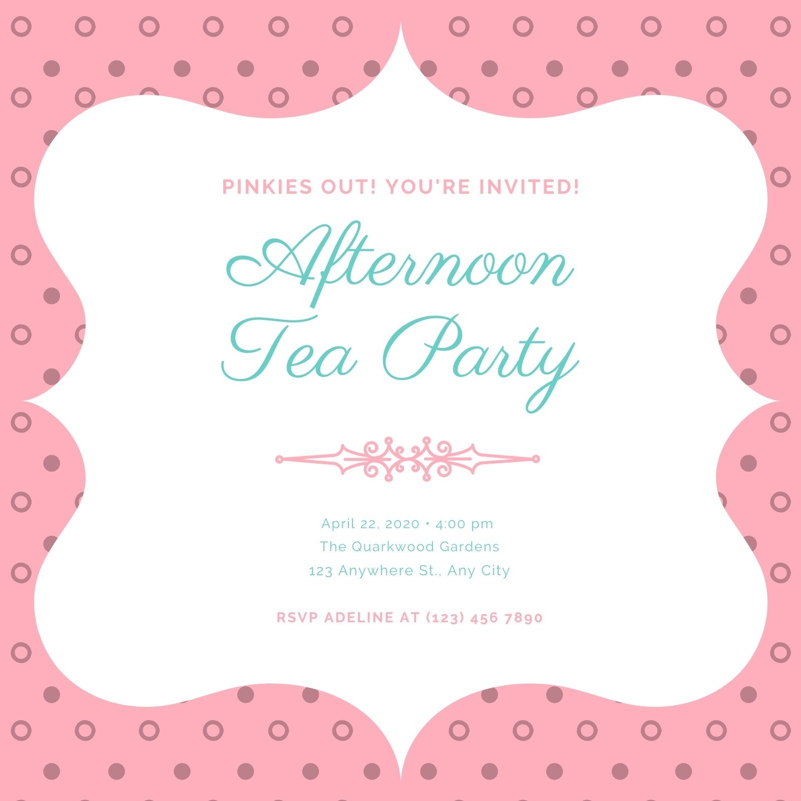 Free Custom Printable Tea Party Invitation Templates Canva