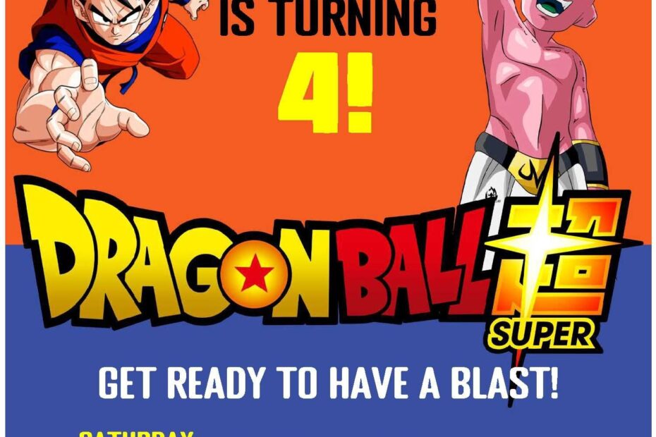 Free Editable PDF Dragon Ball Z 2 Adventure Birthday Invitation