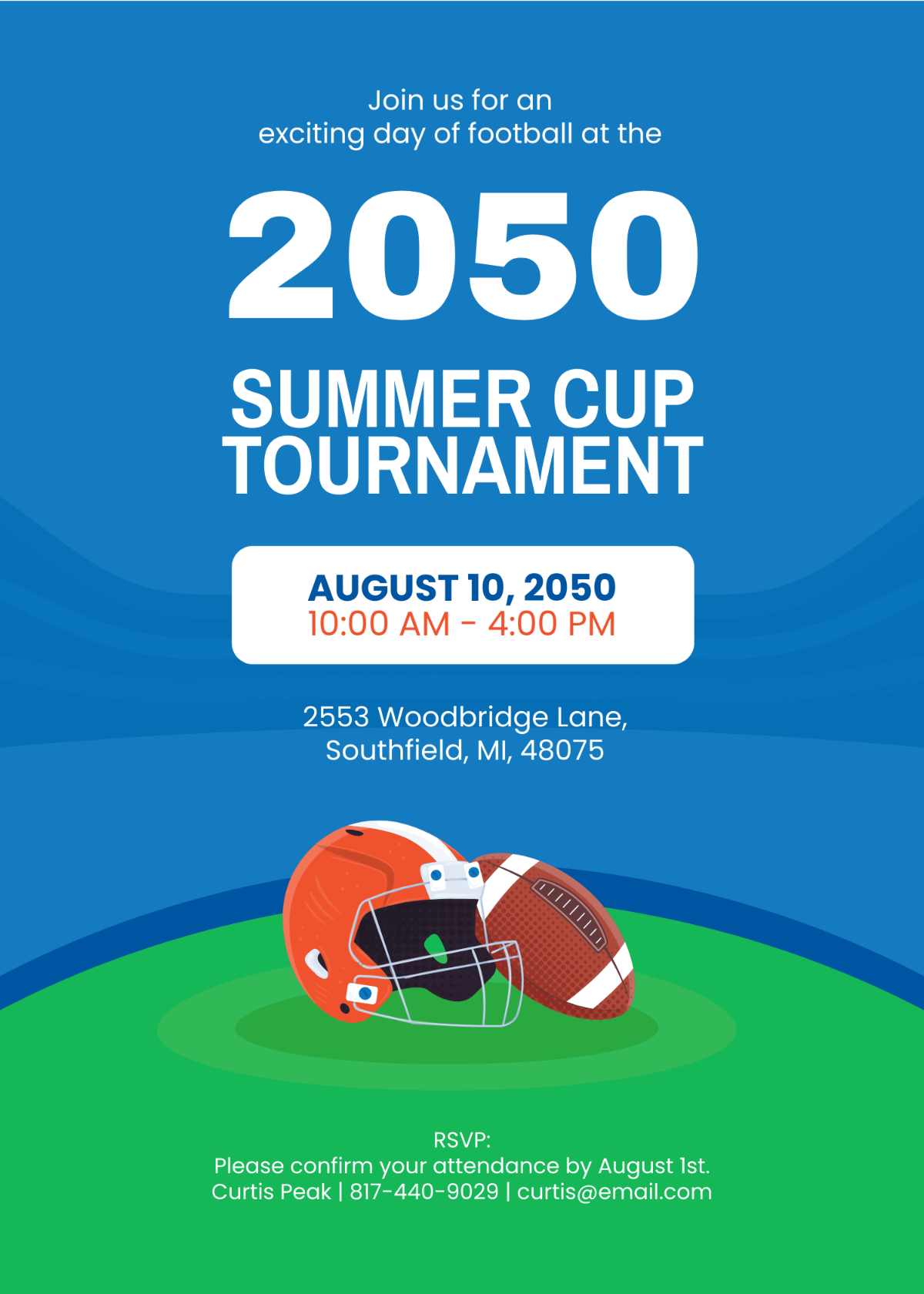 Free Football Super Bowl Invitation Template To Edit Online