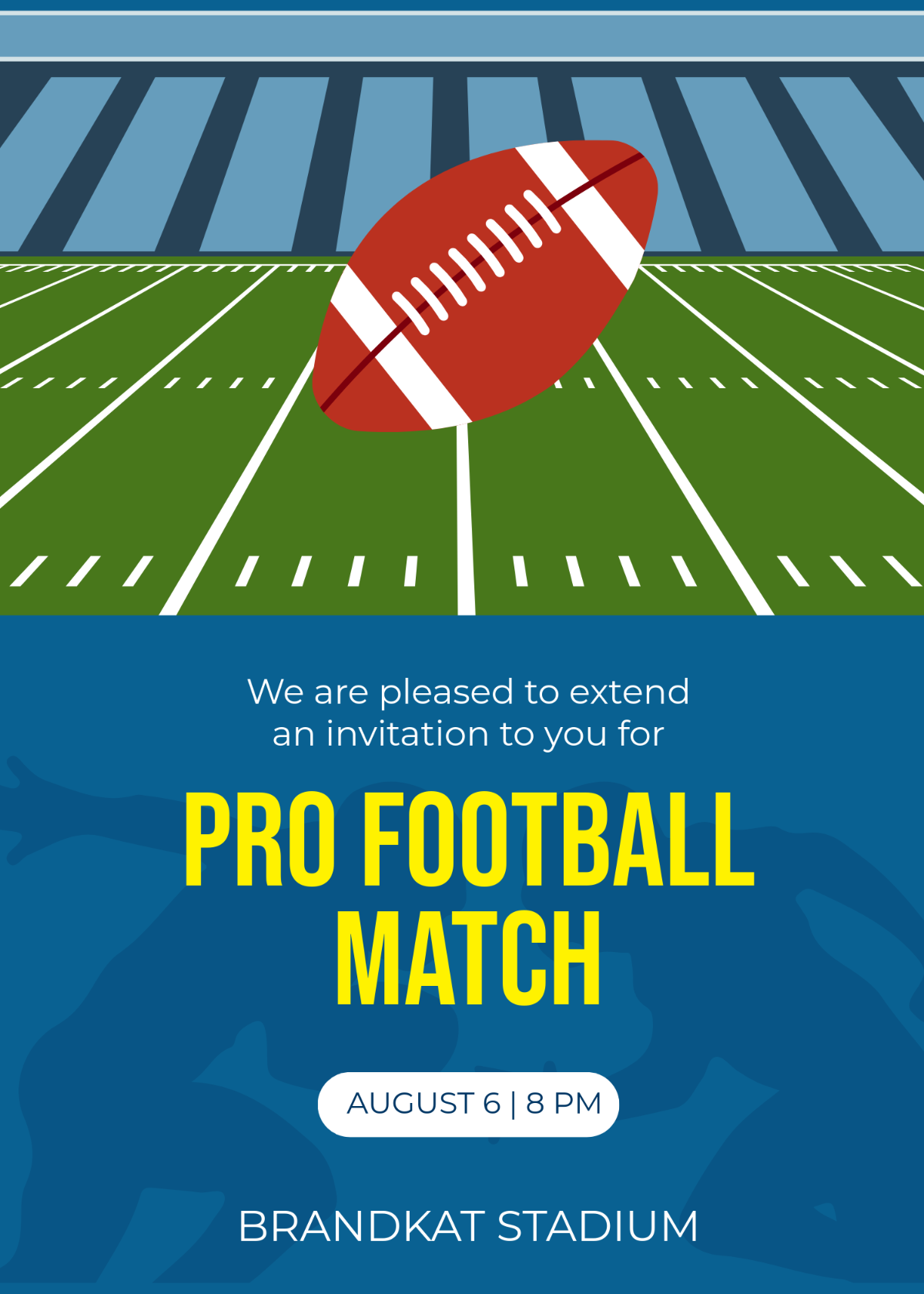 Free Football Super Bowl Invitation Template To Edit Online