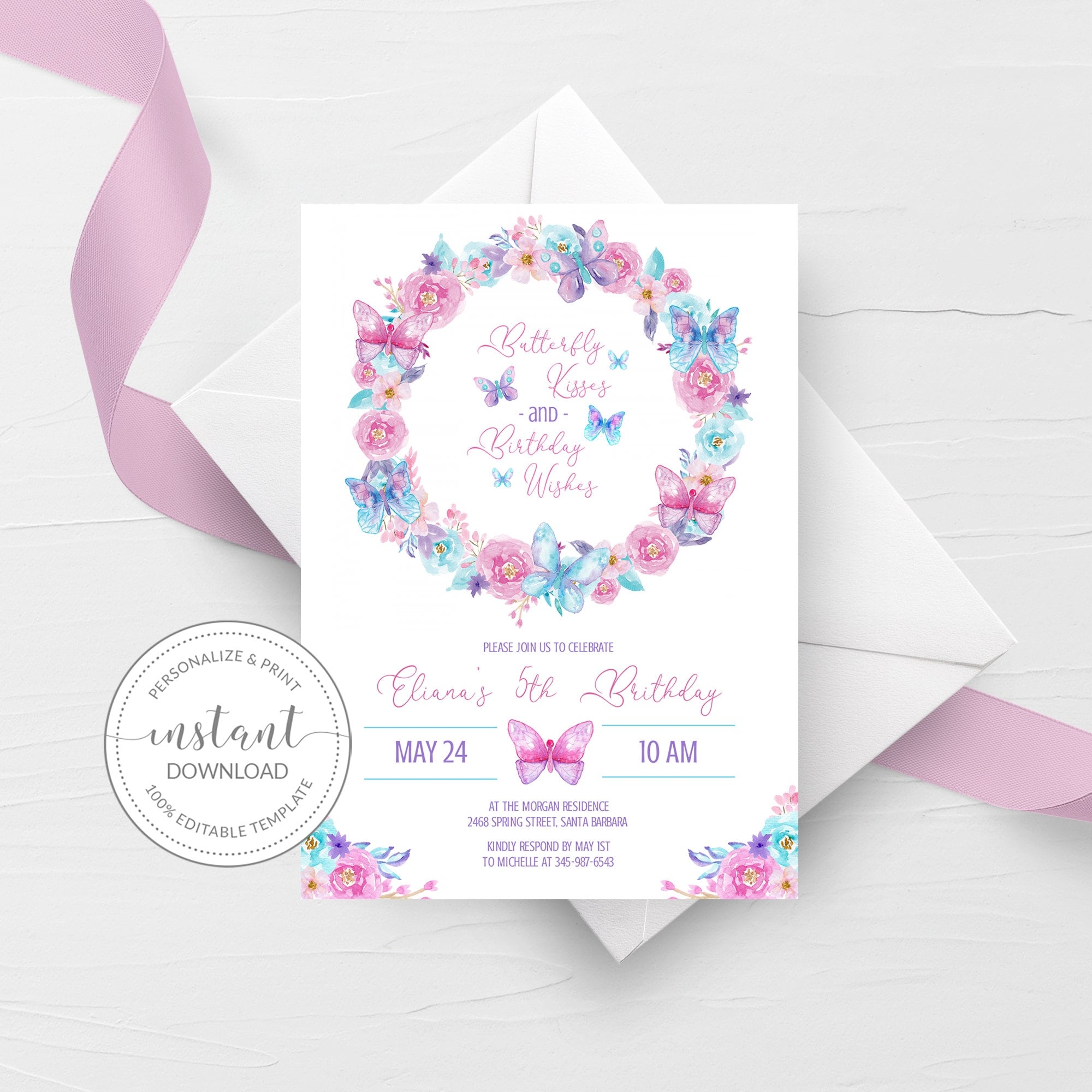Free Free Printable Birthday Invitations Butterfly Download Free Free 