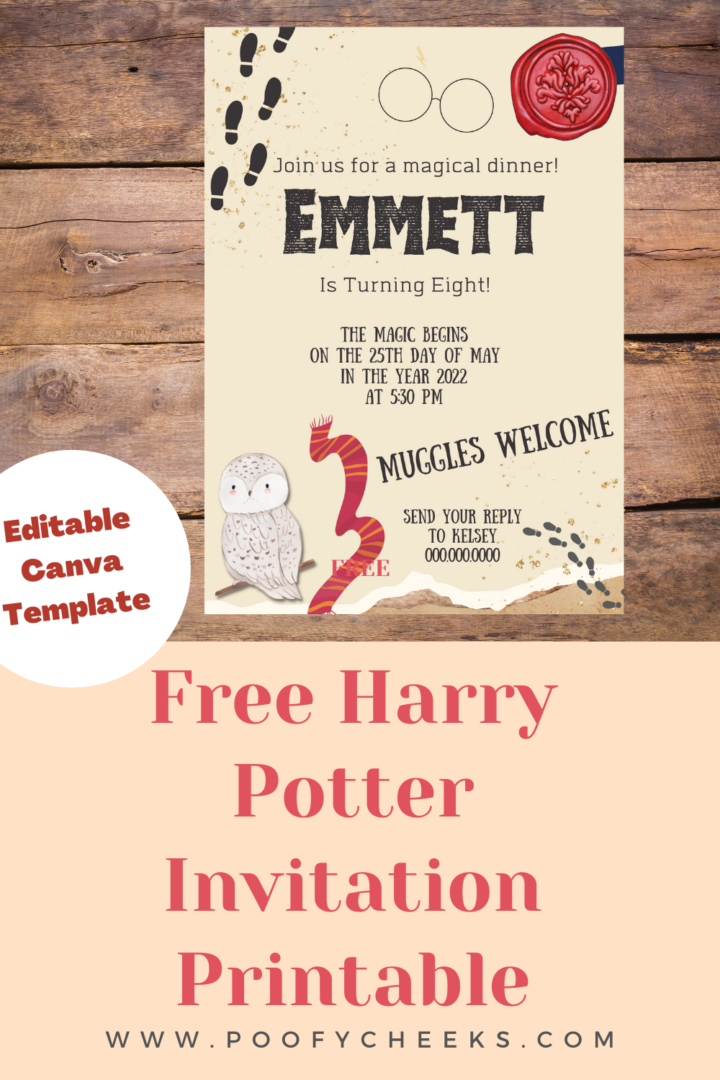 Free Harry Potter Party Invitation Printable Editable Canva Template 
