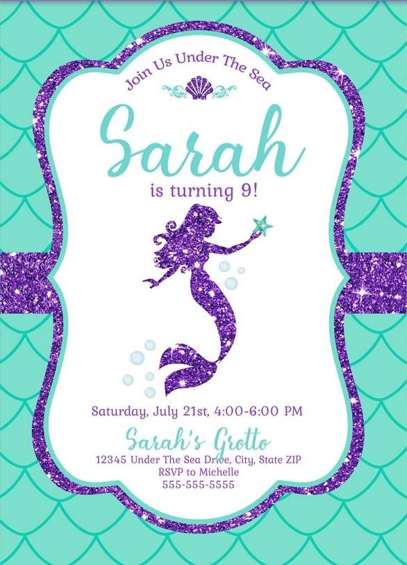 FREE Mermaid Invitation Template For Your Kids 39 Parties FREE 