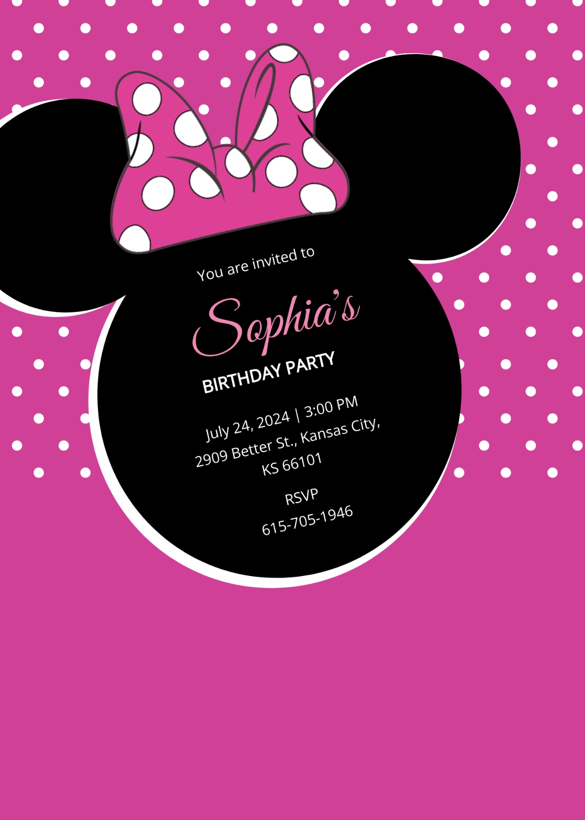 FREE Minnie Mouse Invitation Templates Examples Edit Online Download