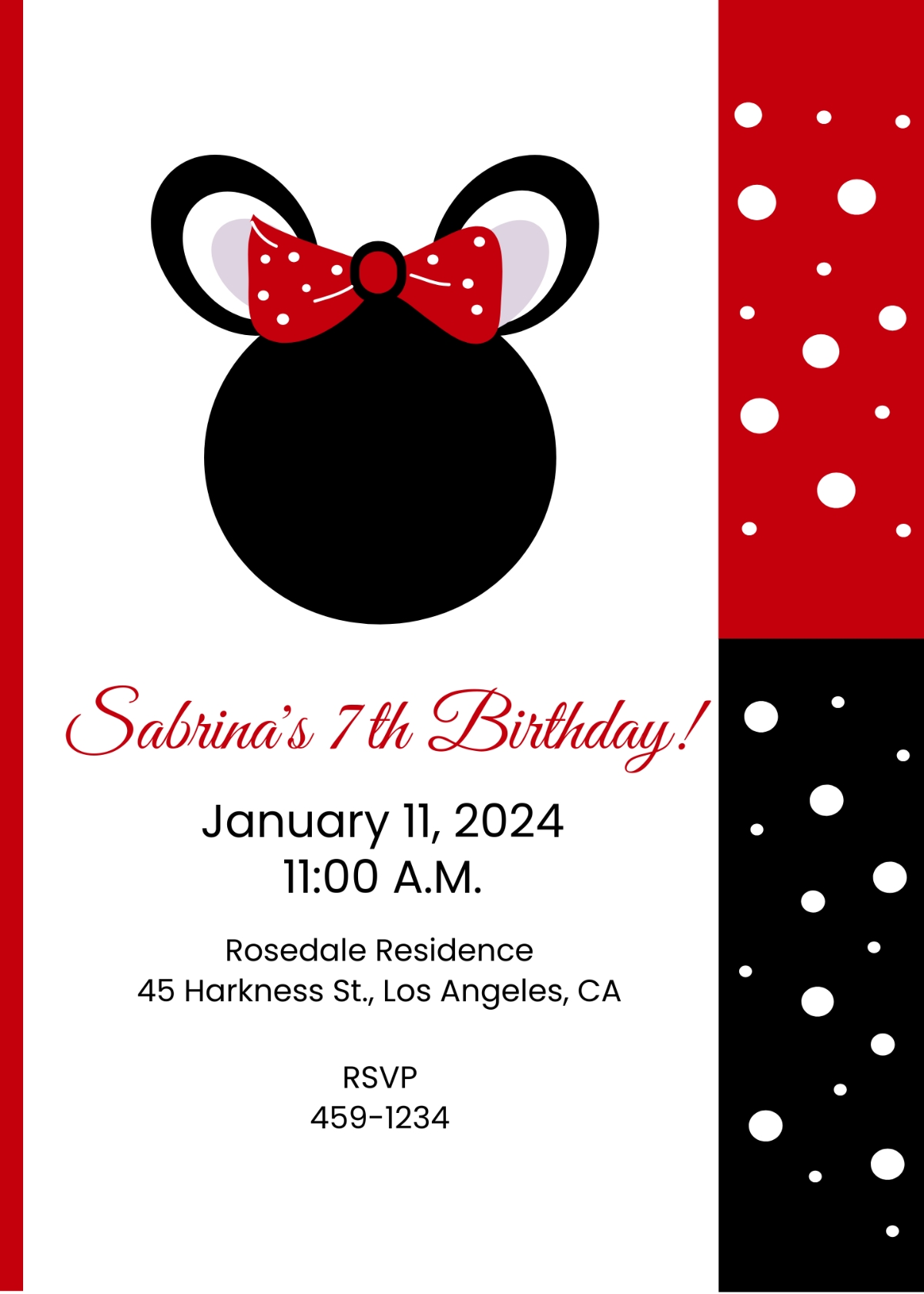 FREE Minnie Mouse Invitation Templates Examples Edit Online Download