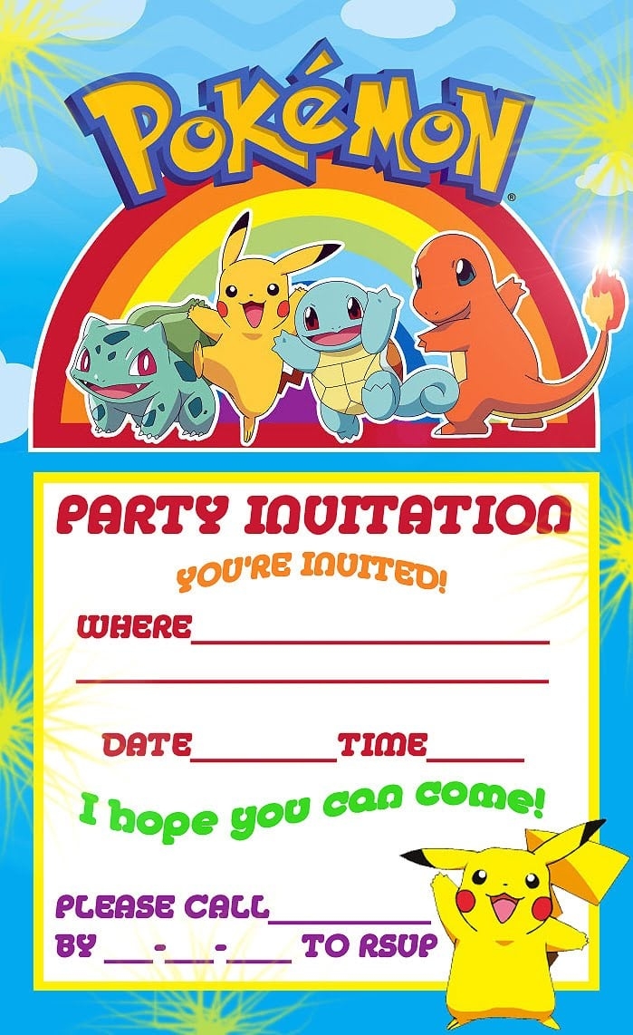 Free Pokemon Invitation